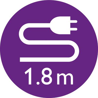 1.8m cord for maximum flexibility