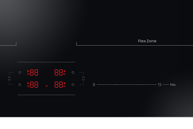 Samsung NZ64B5046GK Piano cottura a induzione cm 59 - 4 fuochi - Wifi -  Vetroceramica nero - Comandi Touch control / Touch slider - Potenza 7400 W  - Flex zone - Piani Induzione 60 cm - Piani cottura induzione -  Elettrodomestici da Incasso