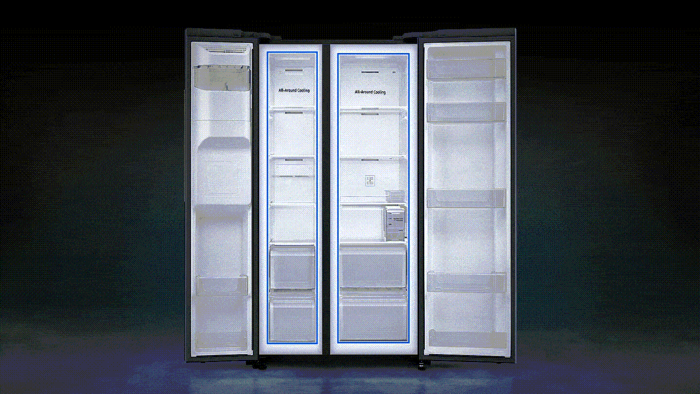 Side by Side Digital Inverter Refrigerator with Allaround Cooling