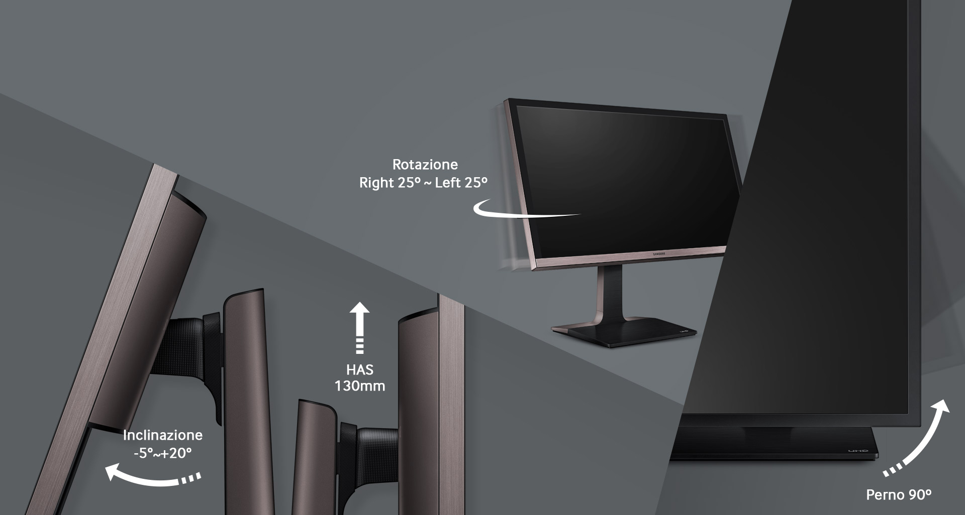 Samsung u28e850r monitor led 28" 4k ultra hd nero lu28e85krs Porta tv a bandiera per angolo
