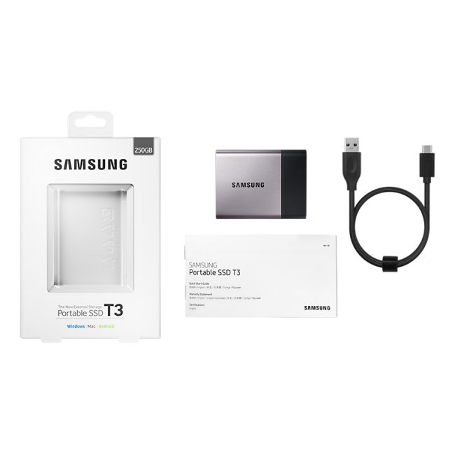 Samsung SSD Portable T3 - 250 Go - Disque dur externe - Garantie 3 ans LDLC