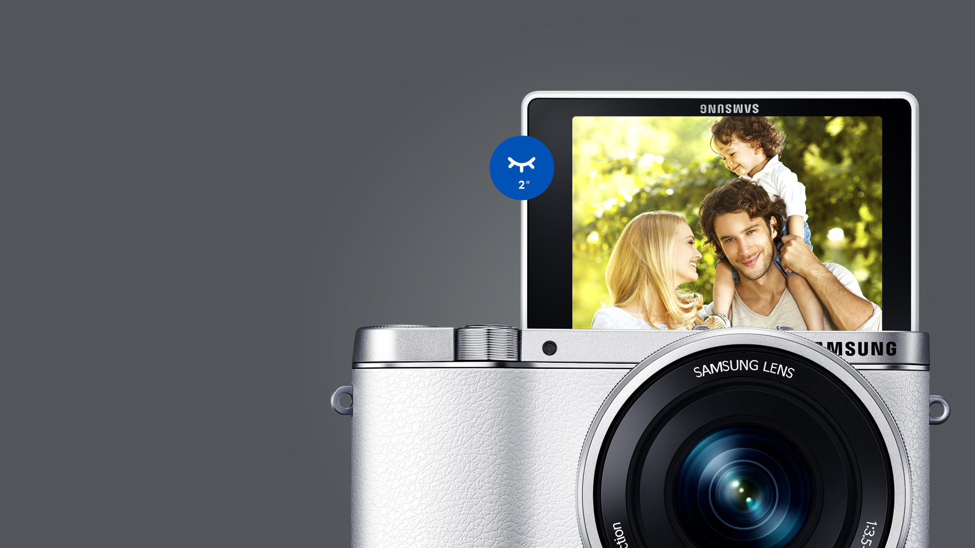 Systemkamera EV NX 3000 weiss Systemkamera Digitalkamera Foto Klapp Display & Zwinker Shot