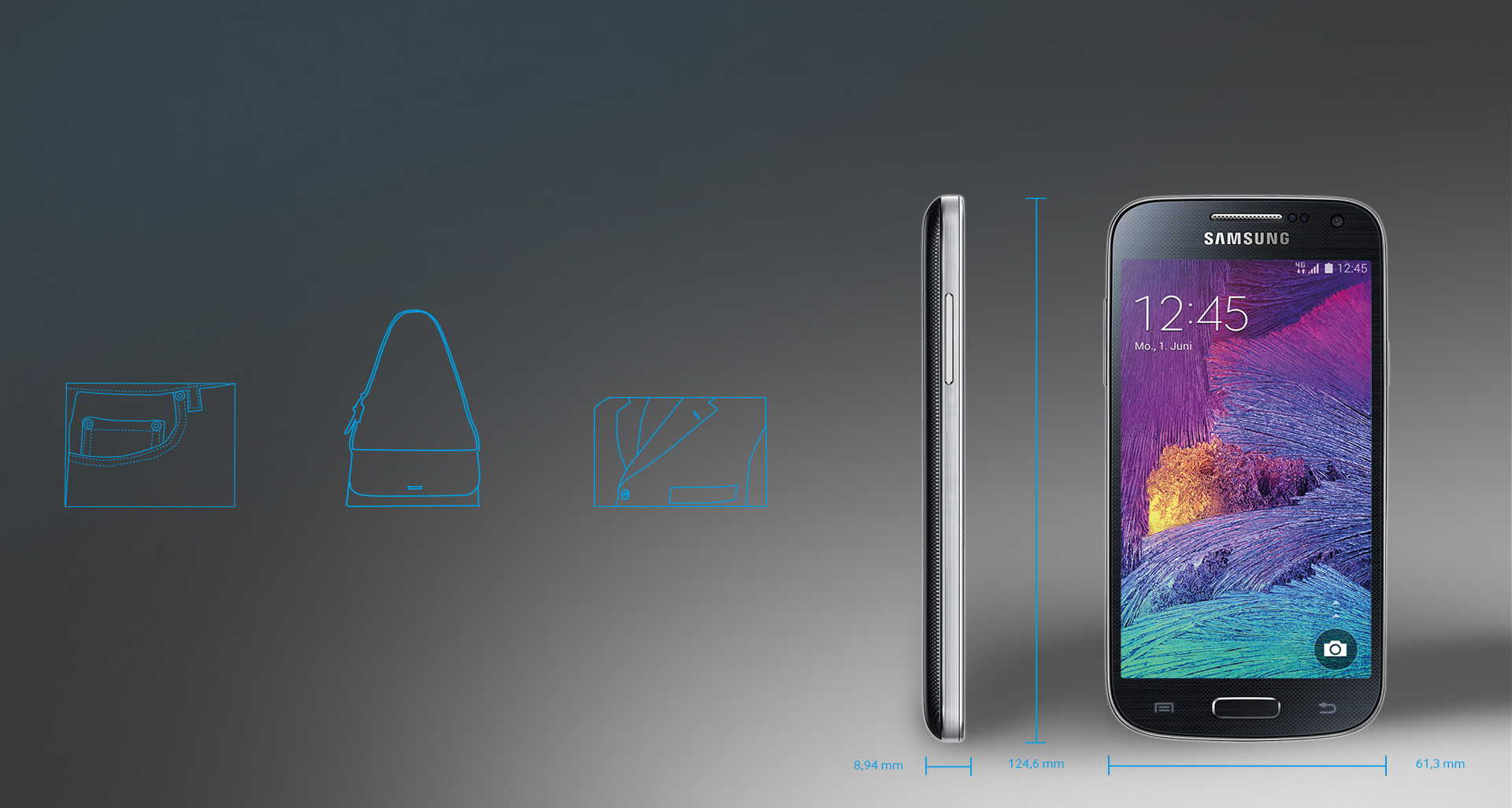 I 9195 Galaxy S4 mini 8 GB LTE Black Edition Smartphones Handys Kompakt leicht und handlich