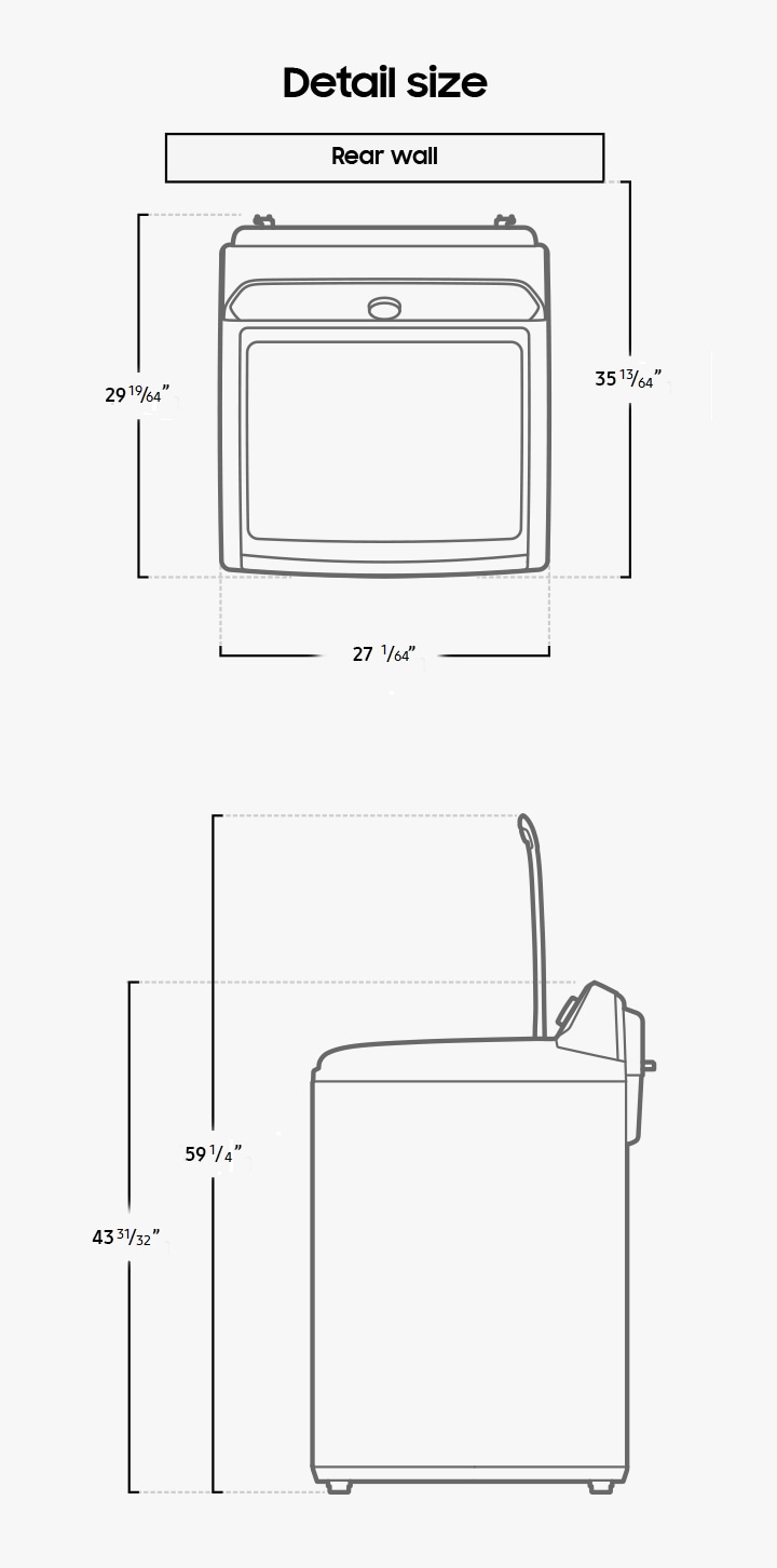 SAMSUNG 5.0 cu. ft. Top Load Washer & 7.2 Cu. Ft. Dryer (WA44A3205AW