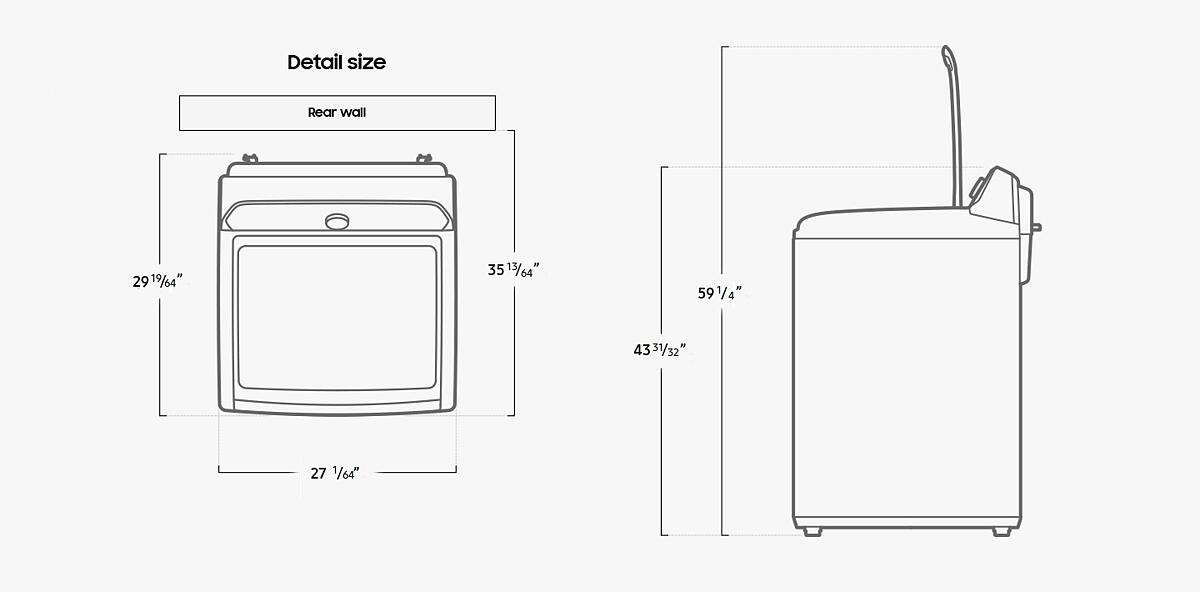 SAMSUNG 5.0 cu. ft. Top Load Washer & 7.2 Cu. Ft. Dryer (WA44A3205AW
