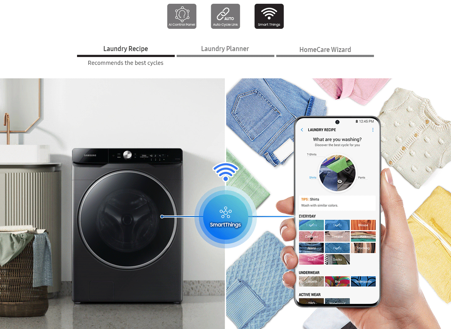 Samsung 16kg BubbleWash Front Load Washing Machine WF16T9500GV 2NDS