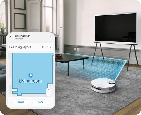Samsung Rvc Samsung Jet Bot™ Robot Vacuum Cleaner, Max 60W Suction Power with LiDAR ...