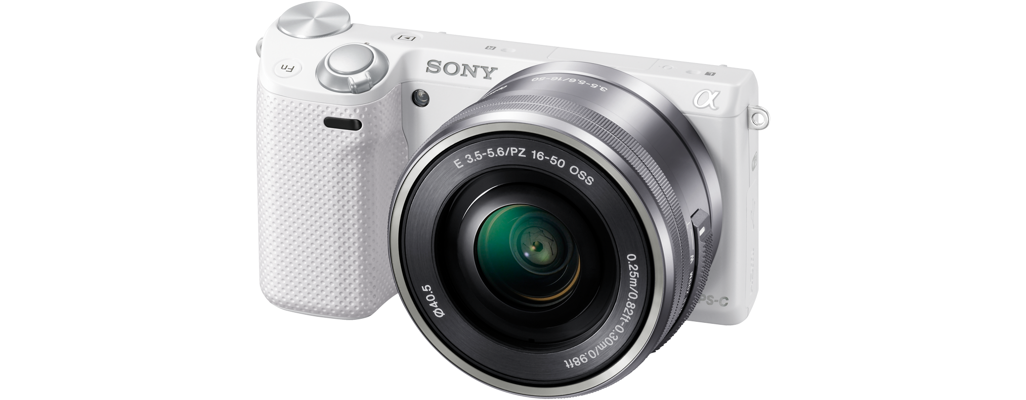 Hybride Sony Nex 5T WiFi NFC Blanc + Objectif 16-50 mm F/3.5-5.6