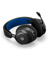 An Arctis Nova headset laying on a surface with the mic extended.