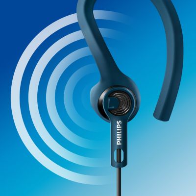 Philips ActionFit Sports headphones with mic SHQ1405BL Best for outdoor use  Sweat/ water proof Earbud