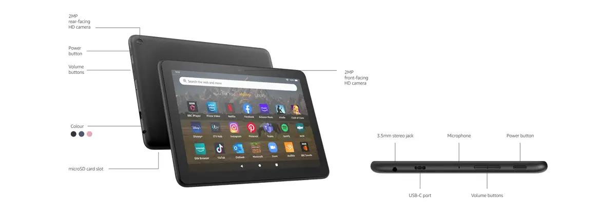 Amazon Fire HD 8 Tablet (12th Generation, 2022) with Alexa Hands