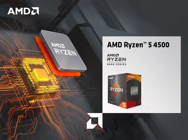 AMD Ryzen 5 4500 3.6 GHz Six-Core AM4 Processor Black 100
