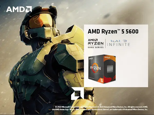 AMD Ryzen™ 5 5600 6-Core, 12-Thread Unlocked Desktop Processor with Wraith  Stealth Cooler