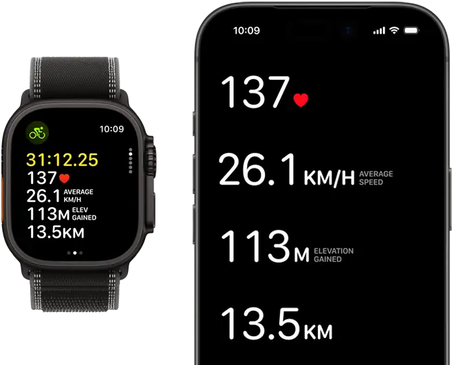 Live Workout metrics on Apple Watch Ultra 3 and iPhone
