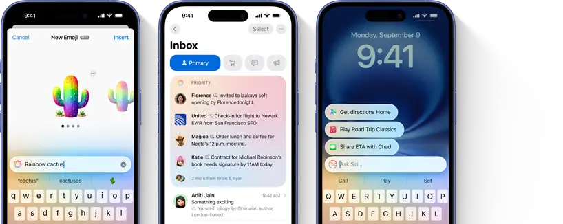 The first iPhone designed for Apple Intelligence. Personal, private, powerful.