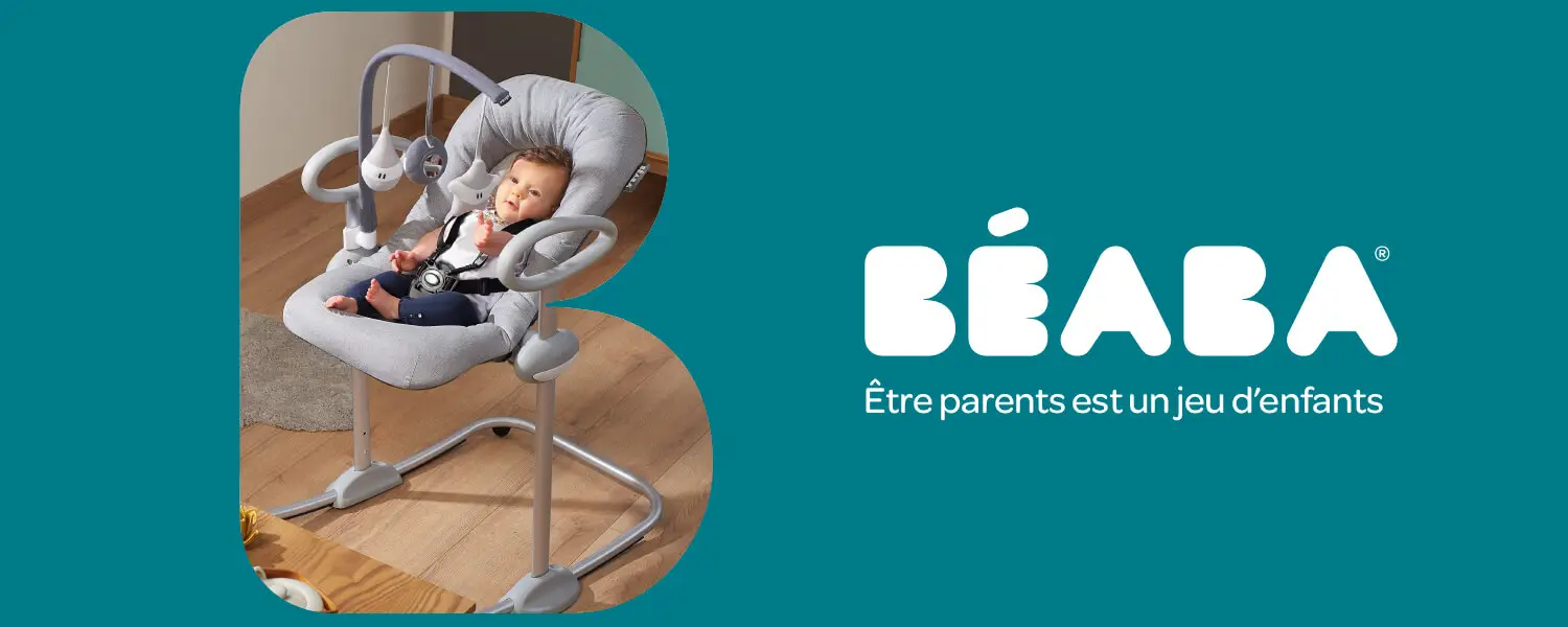BEABA, Transat Up&Down I, Transat Réglable en Hauteur, Pour Bébé et  Enfants, 3 Positions d'Inclinaison, Nymphea