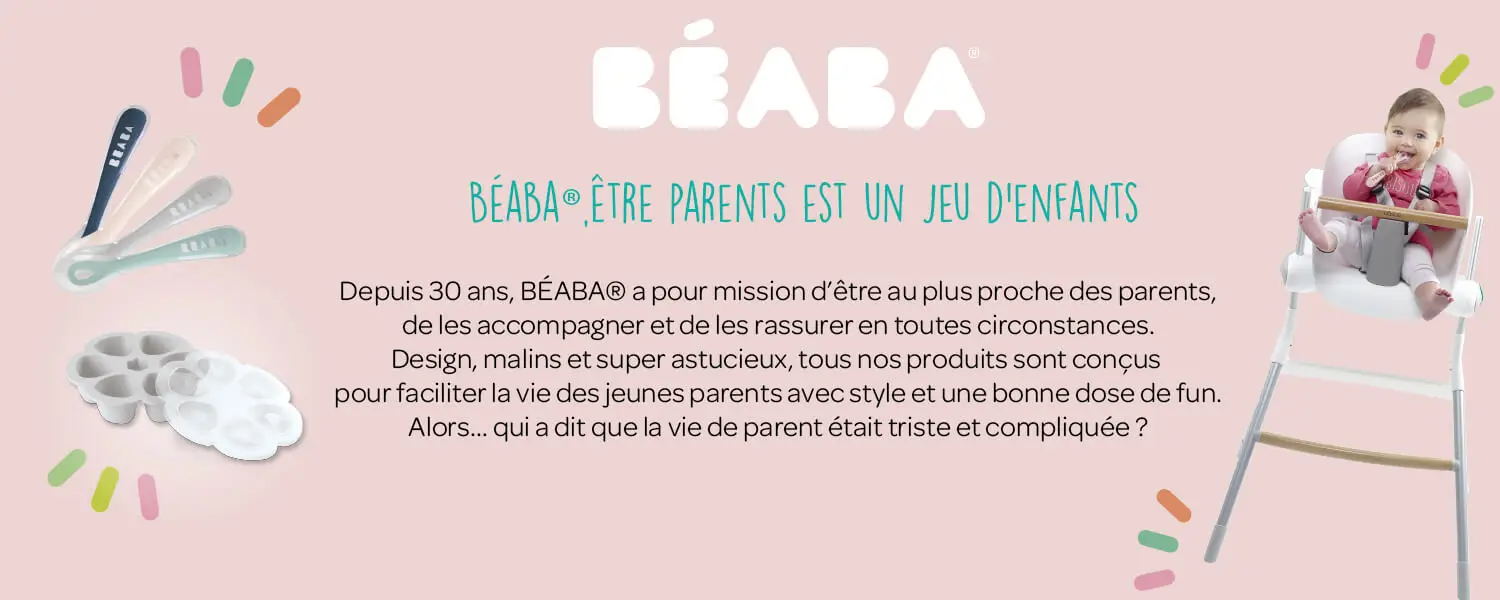 BEABA Lot de 2 cuillères 1er âge silicone avec boite de transport old pink  set - Cdiscount Puériculture & Eveil bébé