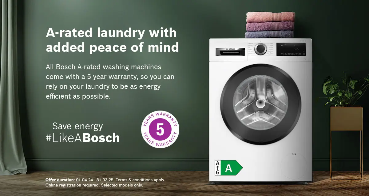 A-rated laundry with added peace of mind