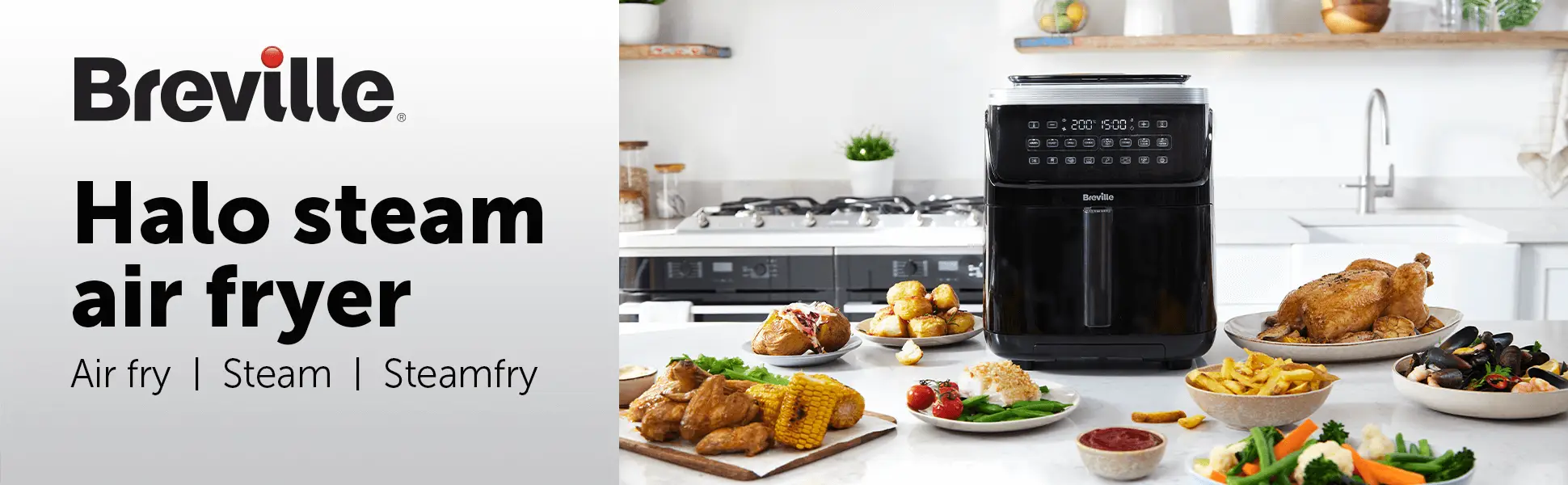 Buy BREVILLE Halo Steam VDF133 Air Fryer - Black