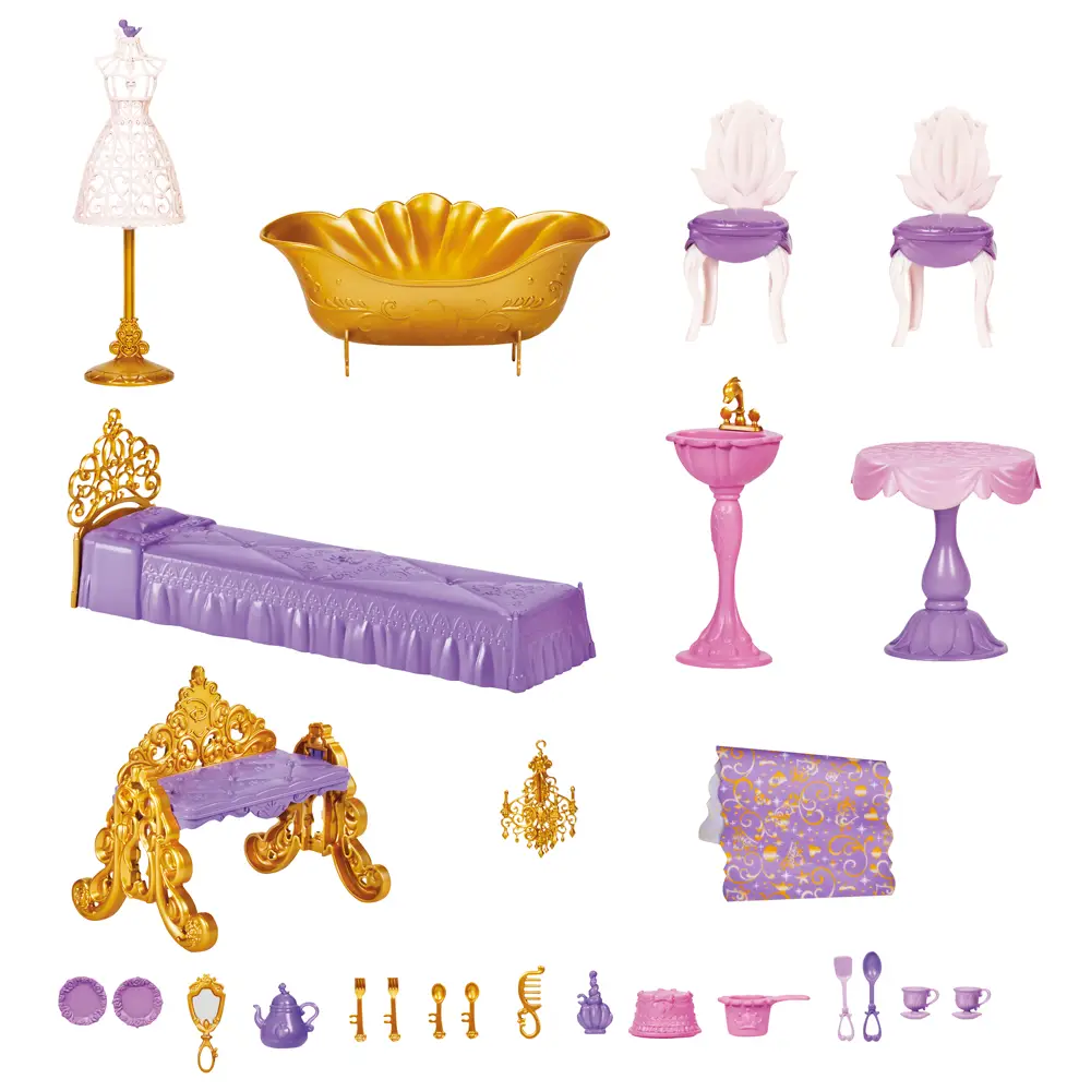 Disney Princesses, Château royal, maison de poupées avec meubles et  accessoires