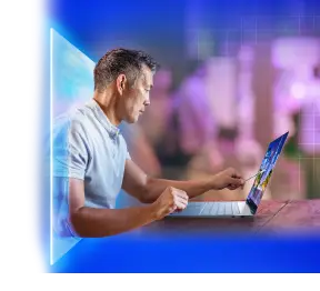 Man working on laptop