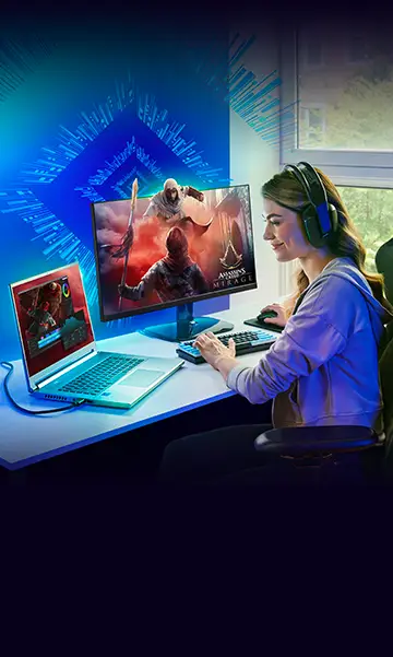 A person playing video games