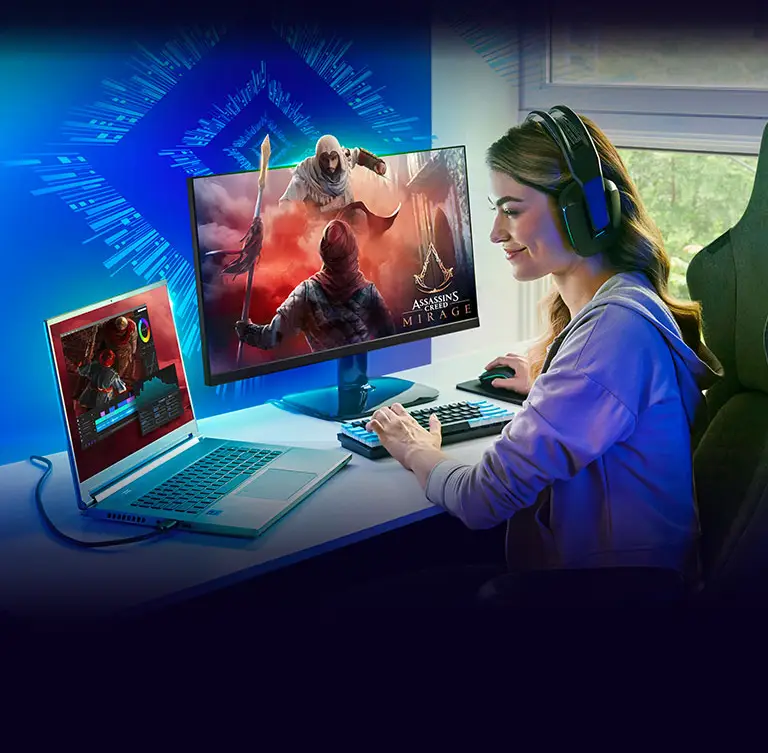 A person playing video games