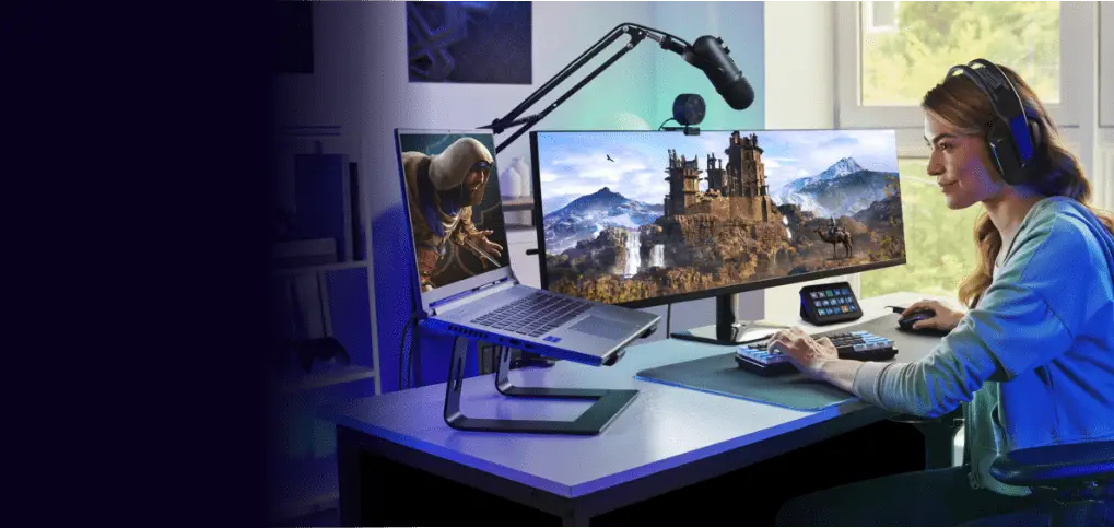 A person playing video games