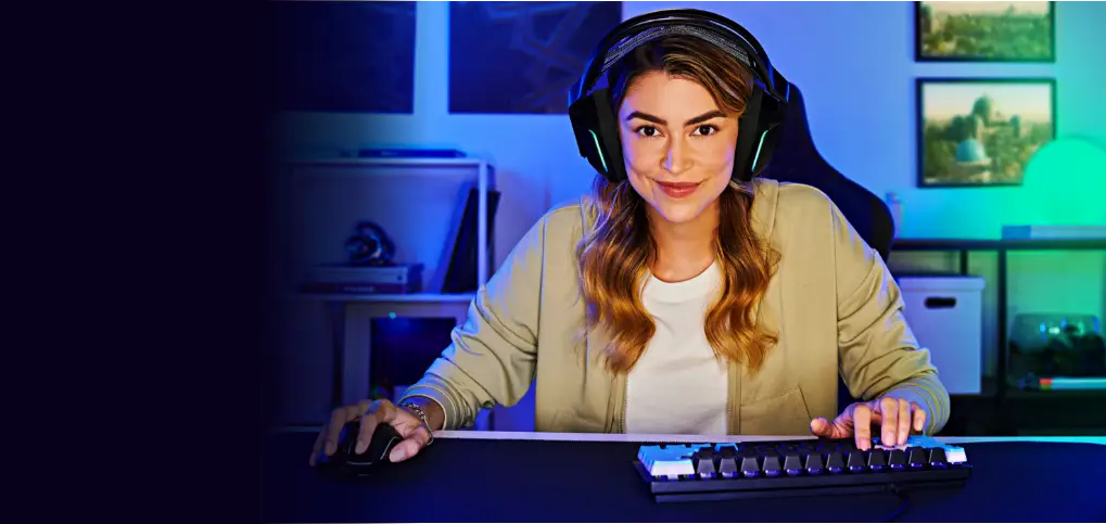 A person playing video games