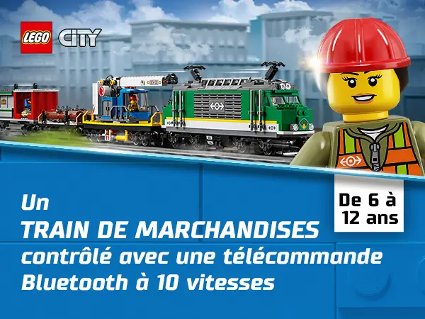 Lego®city 60198 - le train de marchandises telecommande, jeux de  constructions & maquettes