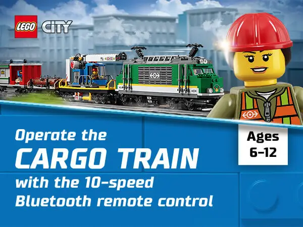 LEGO 60198 City Cargo Train Set, Battery Powered Engine For Kids 6