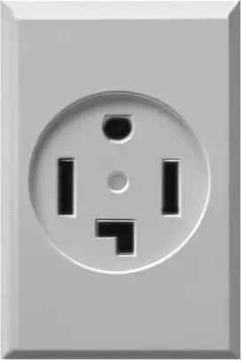 An electrical outlet for a dryer.