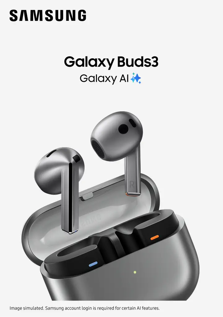 Samsung Galaxy Buds3 True Wireless Earbuds with Galaxy AI & Active