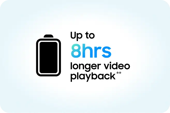 up to 8hrs longer video playback