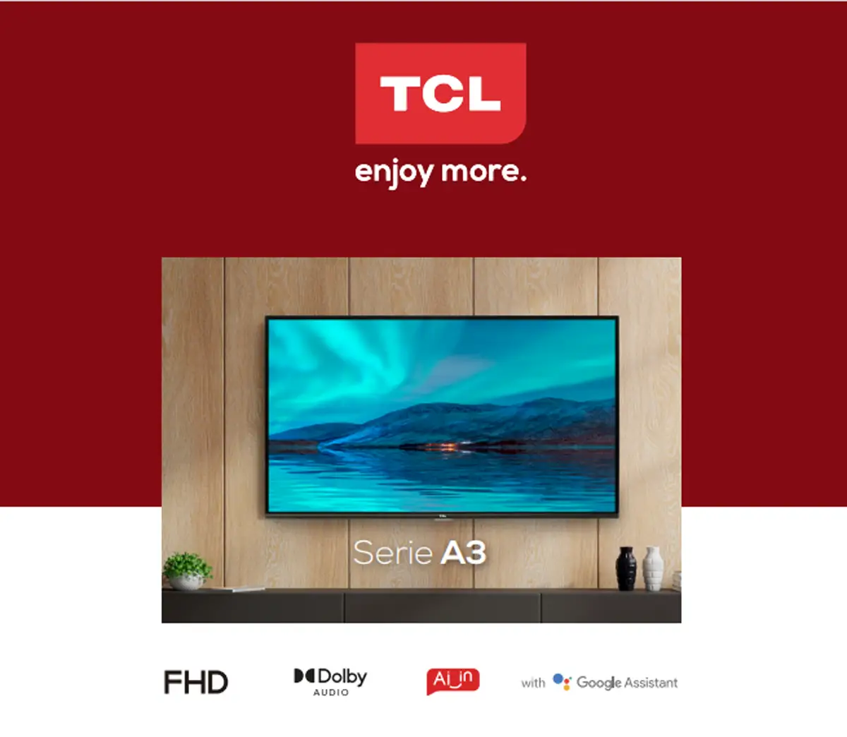 Tv 40 Pulgadas TCL Smart Tv FULL HD 40A345 Android TV LED