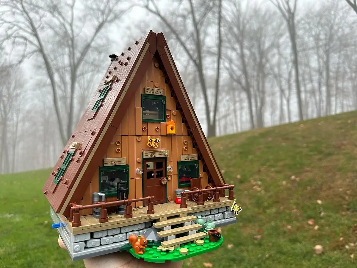 LEGO Ideas A-Frame Cabin Building Set for Adults Detailed DIY