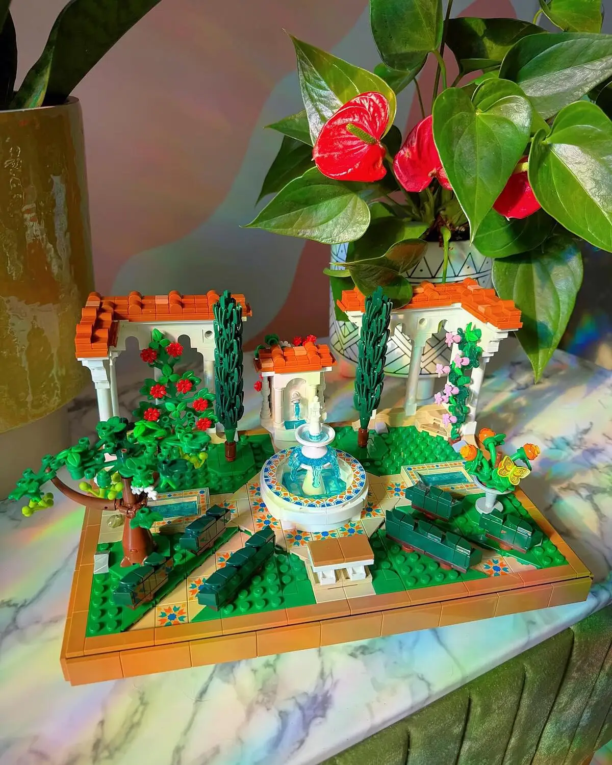 fontaine 84個セット Petite Fontaine Octagonale | French Limestone Central Fountain