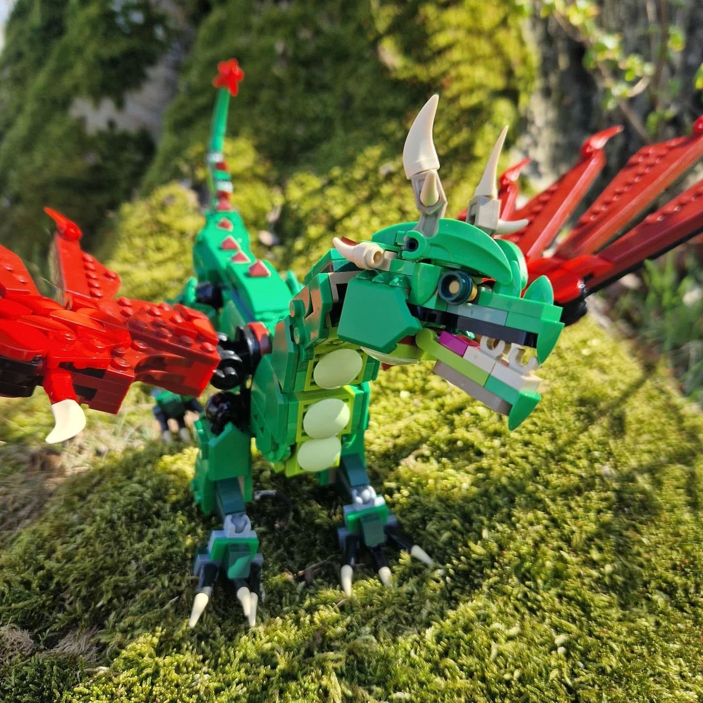 LEGO, Creator 3 in 1 Medieval Dragon Toy, 31161, Building Set