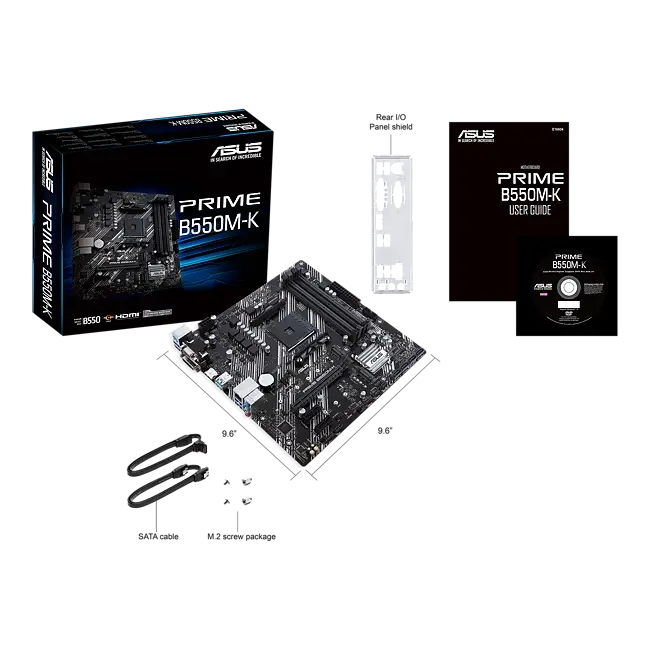 AMD Ryzen 5 5600X Six Core 4.6GHz, ASUS PRIME B550M-K Motherboard
