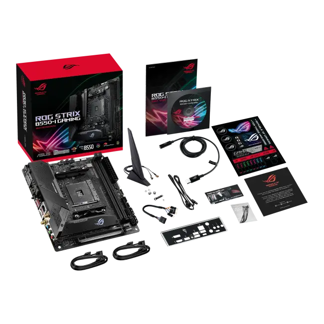 Carte Mère ASUS ROG STRIX X570-I GAMING - Format Mini-ITX, Socket AM4 (Ryzen) - PCIe 4.0, WiFi 6, 10 Phases D'alimentation, RGB - 5