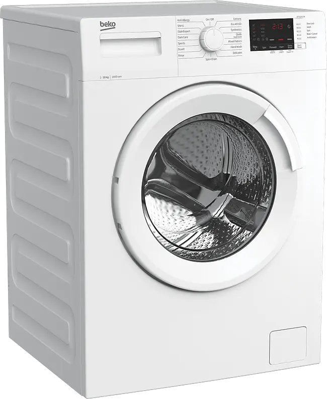 beko recycledtub wtk104121w 10 kg 1400 spin washing machine white