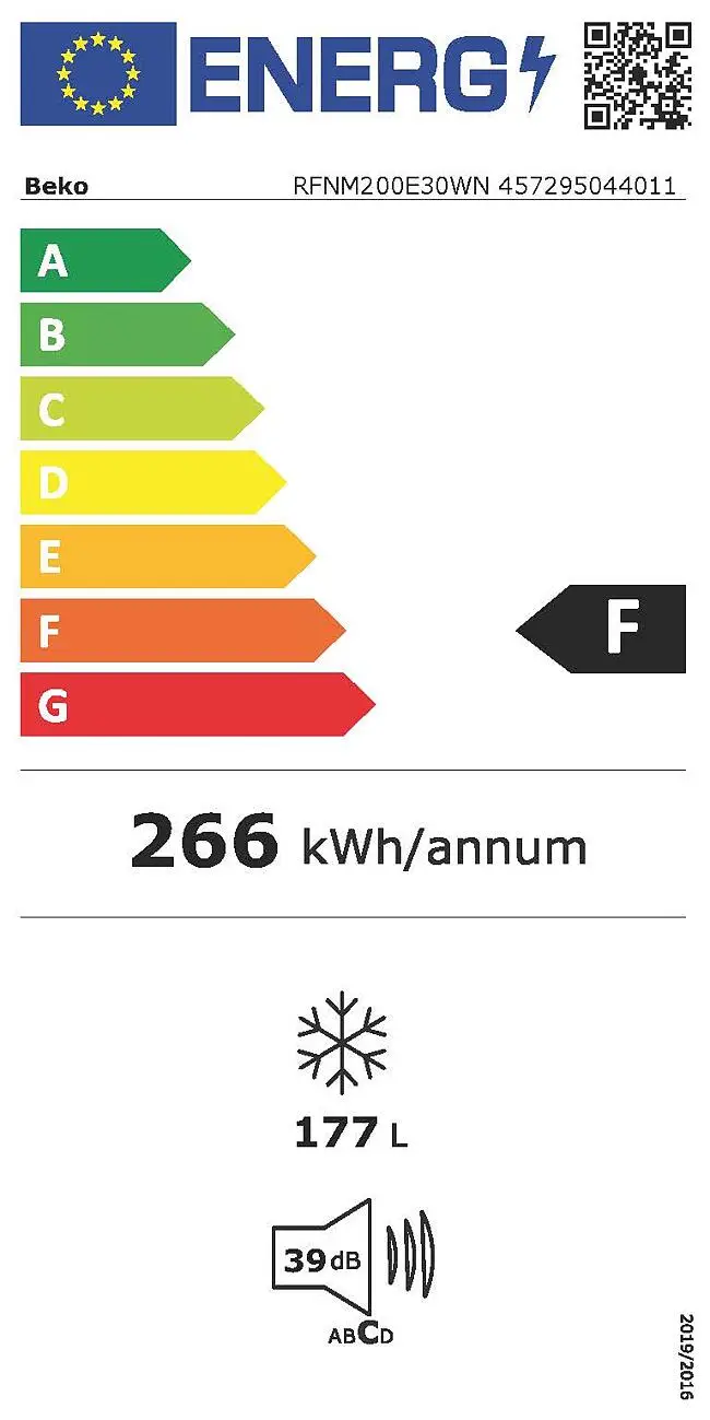 BEKO Congélateur armoire RFNM200E30WN, 177 L, Froid ventilé No Frost, F pas  cher 