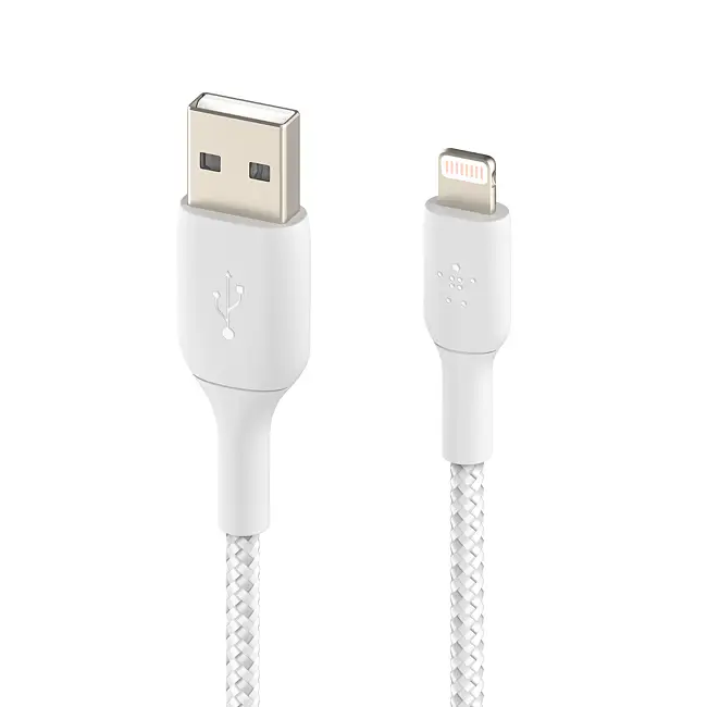 Buy Belkin Braided USB to Lightning Charging Cable, White, 2m