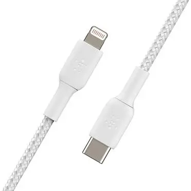 Belkin BoostUp Charge USB-C To Lightning Braided Cable 1m - White - Noel  Leeming