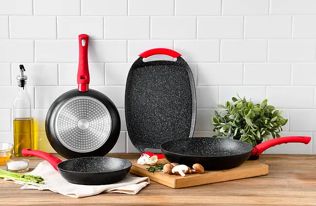 🍳 Sartén San Ignacio Granito 24 Cm – Aluminio Forjado, Antiadherente Extra Resistente, Apta Para Inducción (Mango De Madera)