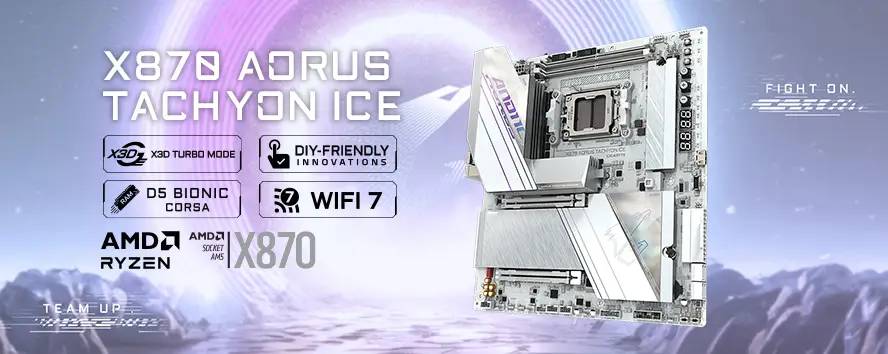 GIGABYTE X870 AORUS TACHYON ICE motherboard