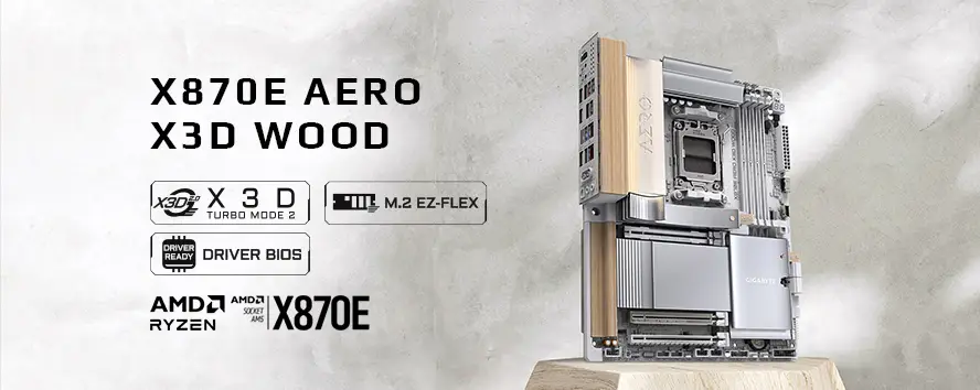 GIGABYTE X870E AERO X3D WOOD motherboard