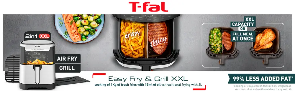 Tefal Easy Fry XXL 2in1 Digital Dual Air Fryer & Grill, 6.5L or