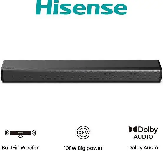 新品未開封 Hisense HS214 サウンドバー 108W Amazon.com: Hisense HS214 2.1ch Sound Bar with Built-in