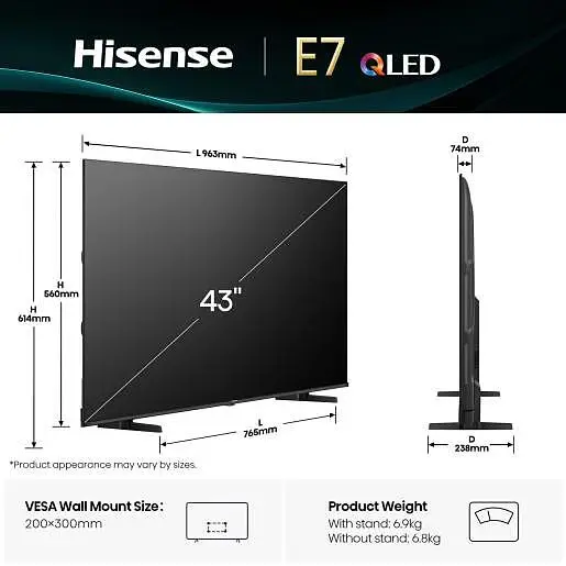 HISENSE Led SMART TV QLED 43